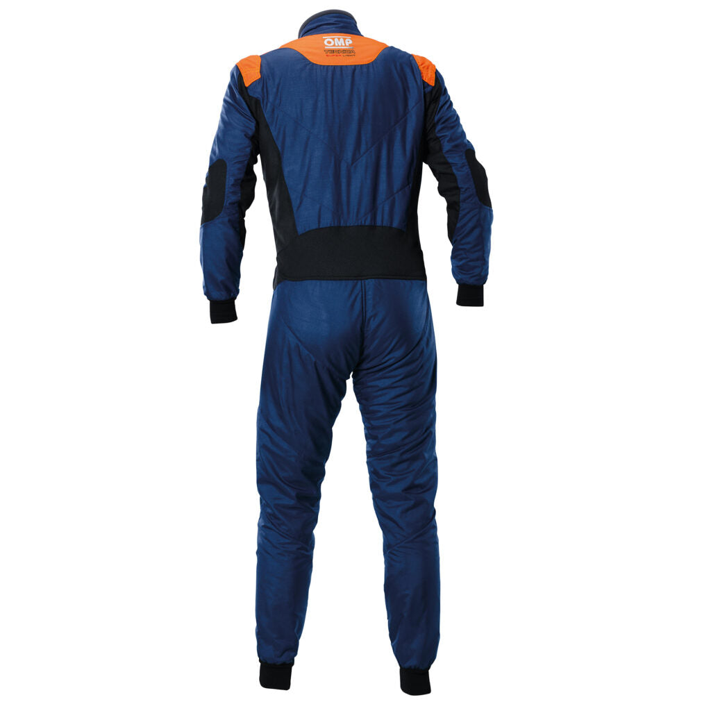 OMP IA0-1870-A01-249-62 Racing Suit Tecnica (Super Light), FIA 8856-2018, Navy Blue / Fluo Orange, Size 62 Photo-1