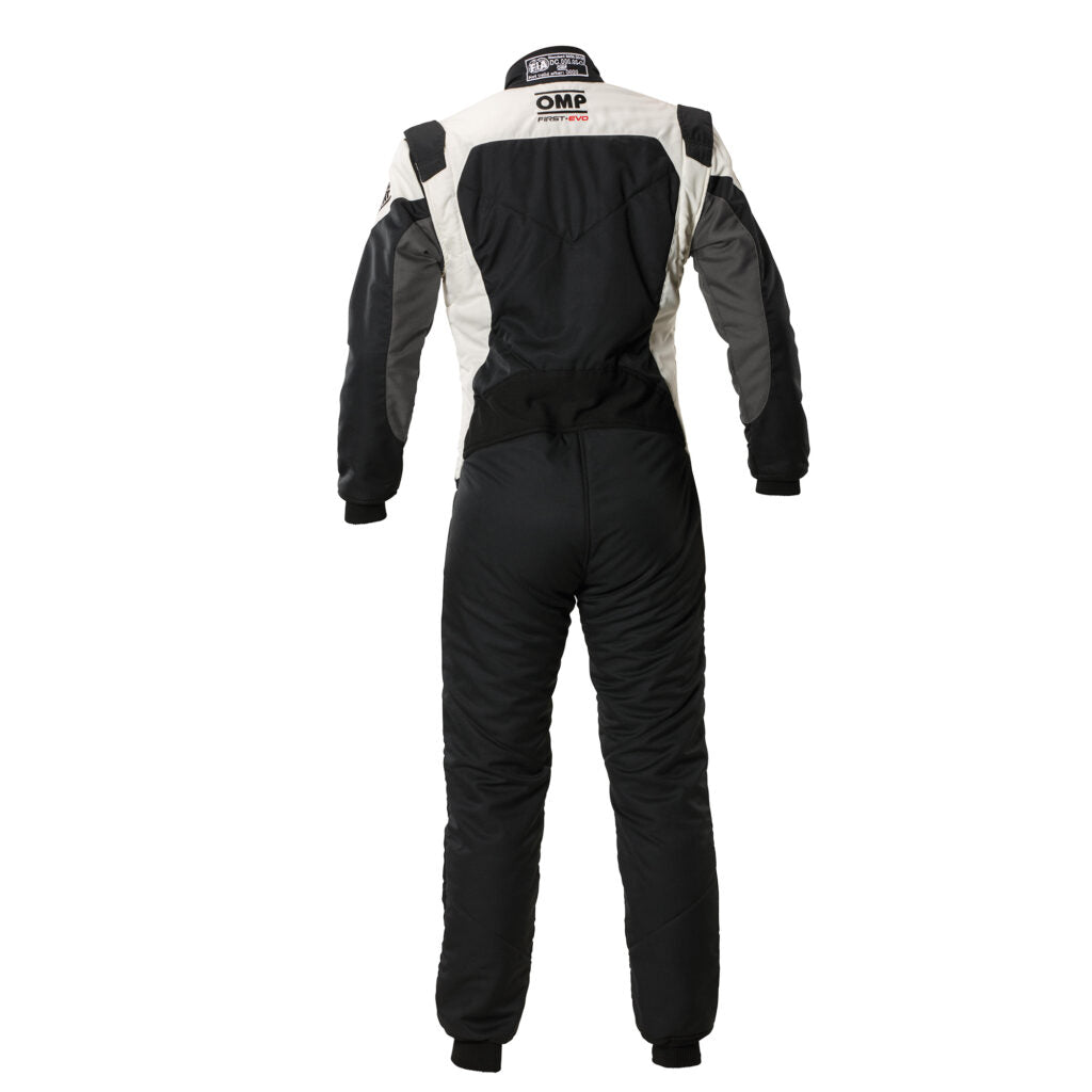 OMP IA0-1874-A01-076-44 Racing Suit First Evo My2025, FIA 8856-2018, Black / White, Size 44 Photo-1