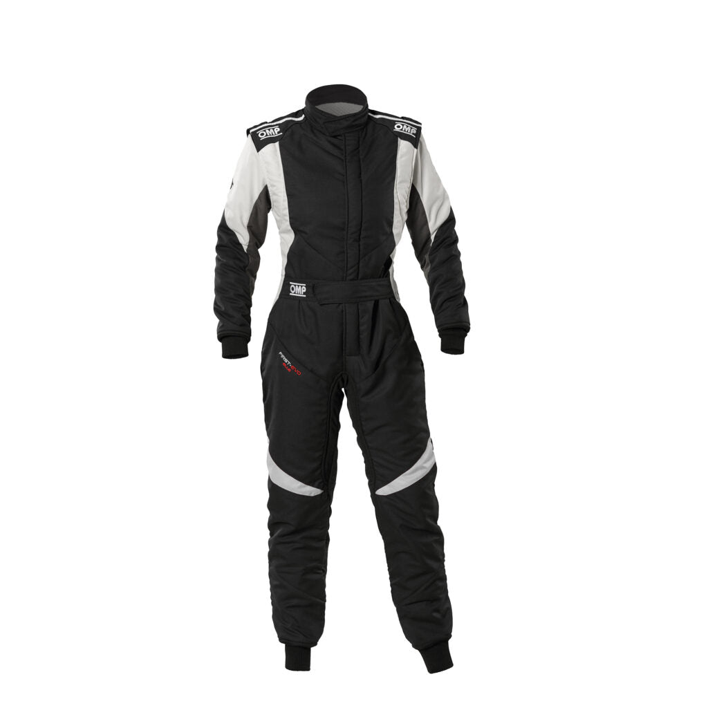 OMP IA0-1874-A02-076-48 Racing Suit First Evo Elle My2025, FIA 8856-2018, Black / White, Size 48 Photo-0