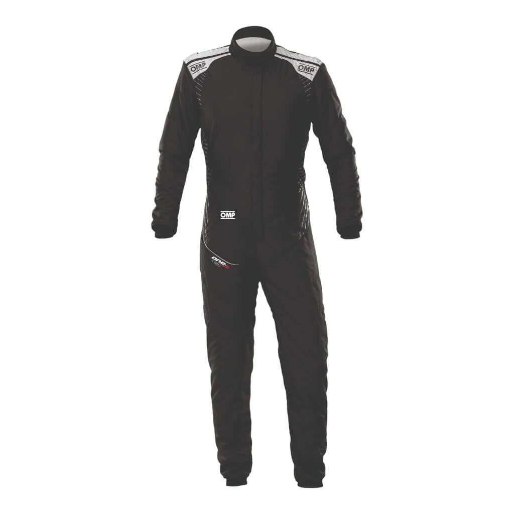 OMP IA0-1876-A01-171-62 Racing Suit One-S Air, FIA 8856-2018, Black/Silver, Size 62 Photo-0