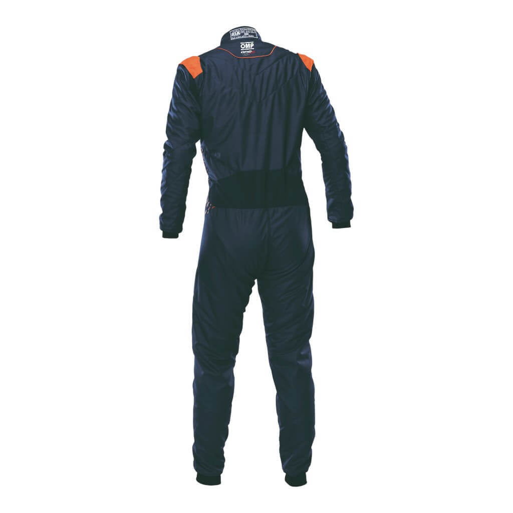 OMP IA0-1876-A01-249-60 Racing Suit One-S Air, FIA 8856-2018, Navy Blue/Fluo Orange, Size 60 Photo-1