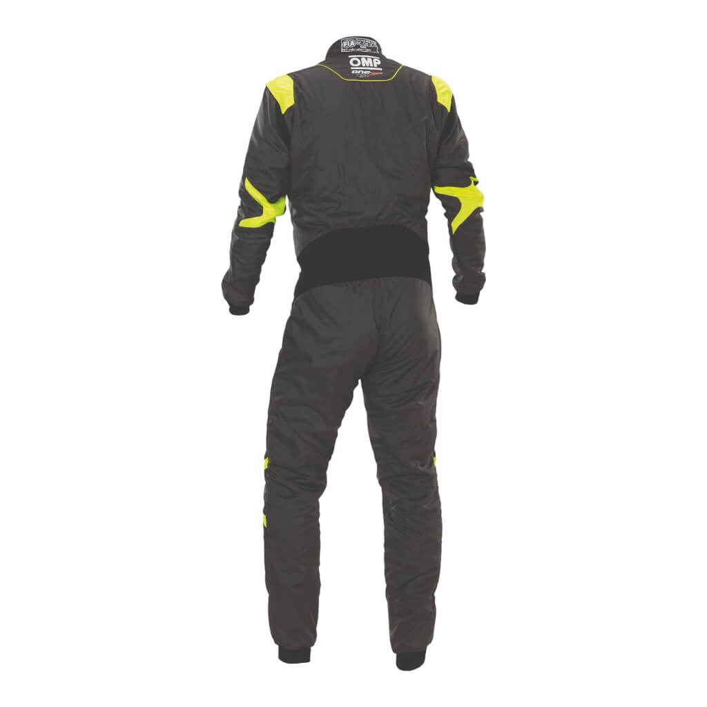 OMP IA0-1879-A01-184-64 Racing Suit One Evo Air, FIA 8856-2018, Iron Grey/Fluo Yellow, Size 64 Photo-1