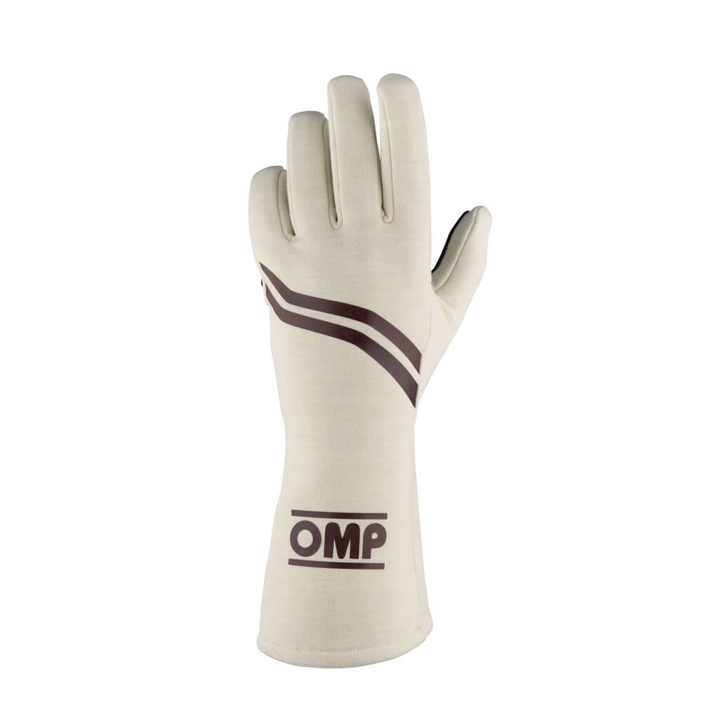 OMP IB0-0746-C01-028-M Racing Gloves Dijon My2025, FIA 8856-2018, Cream, Size M Photo-0