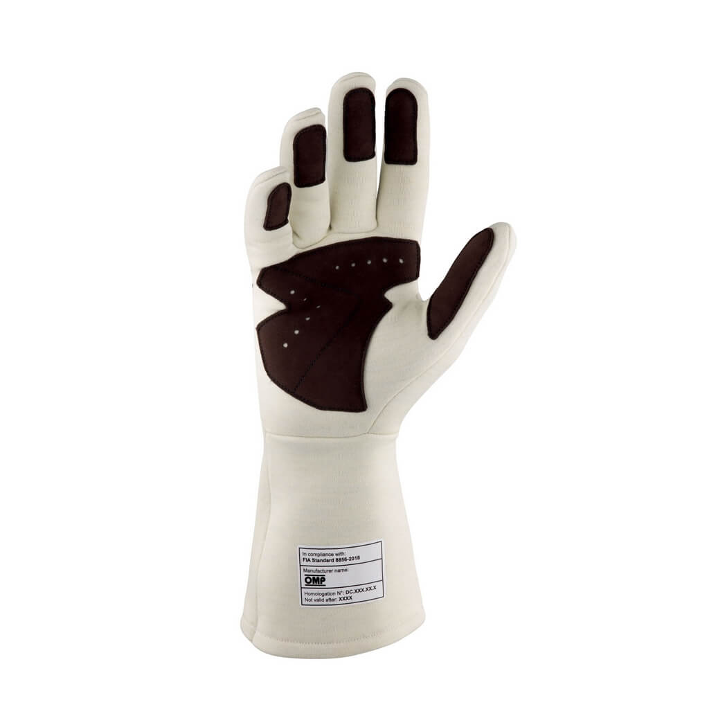 OMP IB0-0746-C01-028-XL Racing Gloves Dijon My2025, FIA 8856-2018, Cream, Size XL Photo-1