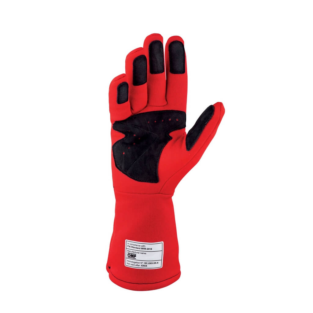 OMP IB0-0746-C01-061-M Racing Gloves Dijon My2025, FIA 8856-2018, Red, Size M Photo-1