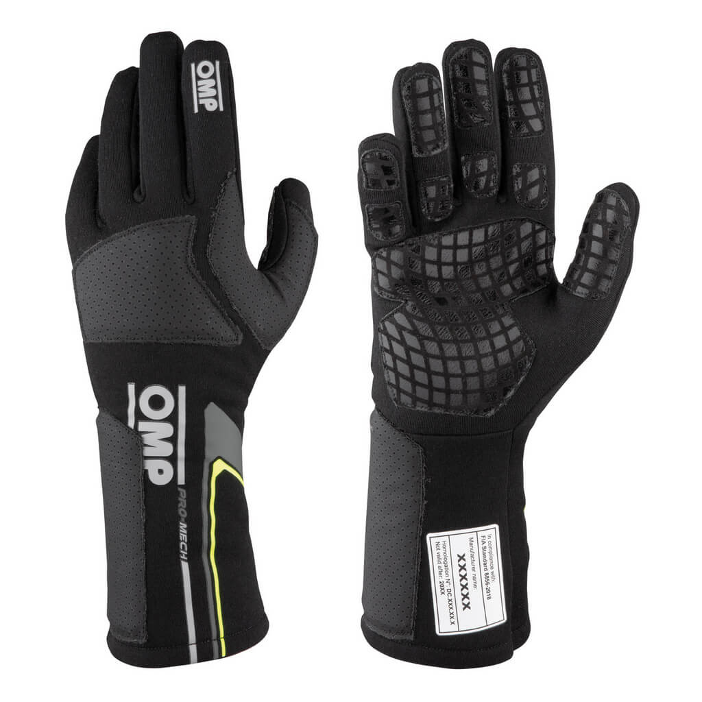 OMP IB0-0758-B01-071-L Mechanic Gloves Pro Mech Evo, FIA 8856-2018, Black, Size L Photo-0