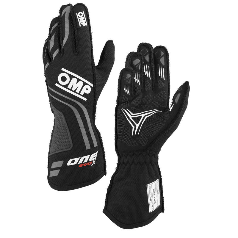 OMP IB0-0775-A01-071-S Racing Gloves One Evo-X MY24, FIA 8856-2018, Black, Size S Photo-0