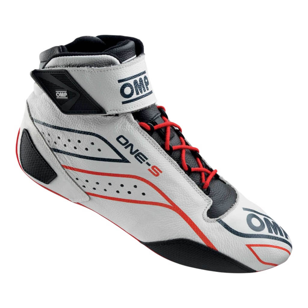 OMP IC0-0822-A01-020-41 Racing Shoes One-S MY2020, FIA 8856-2018, White / Red, Size 41 Photo-0