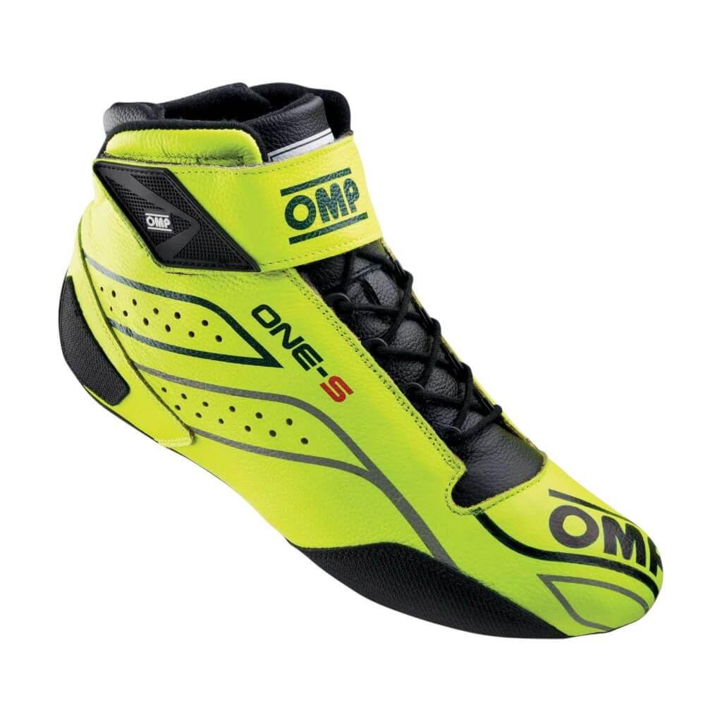 OMP IC0-0822-A03-099-37 Racing Shoes One-S, FIA 8856-2018/SFI, Fluo Yellow, Size 37 Photo-0