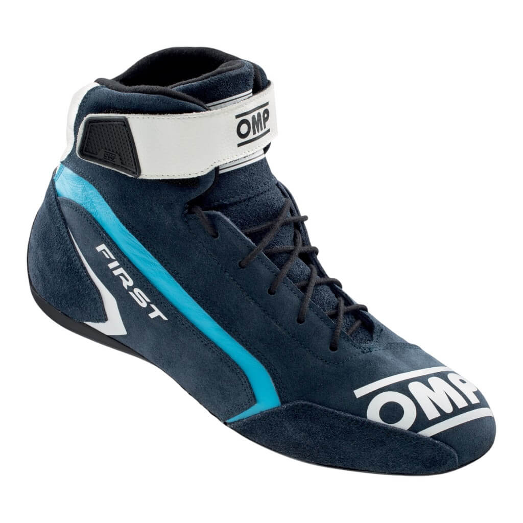 OMP IC0-0824-A01-242-43 Racing Shoes First MY2021, FIA 8856-2018, Blue / Cyan, Size 43 Photo-0