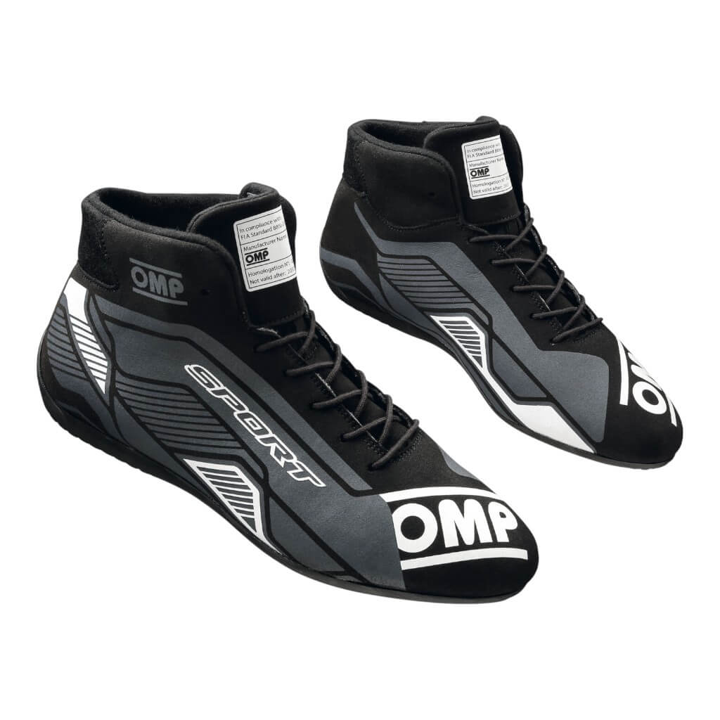 OMP IC0-0829-A01-076-45 Racing Shoes Sport MY2022, FIA 8856-2018, Black / White, Size 45 Photo-0