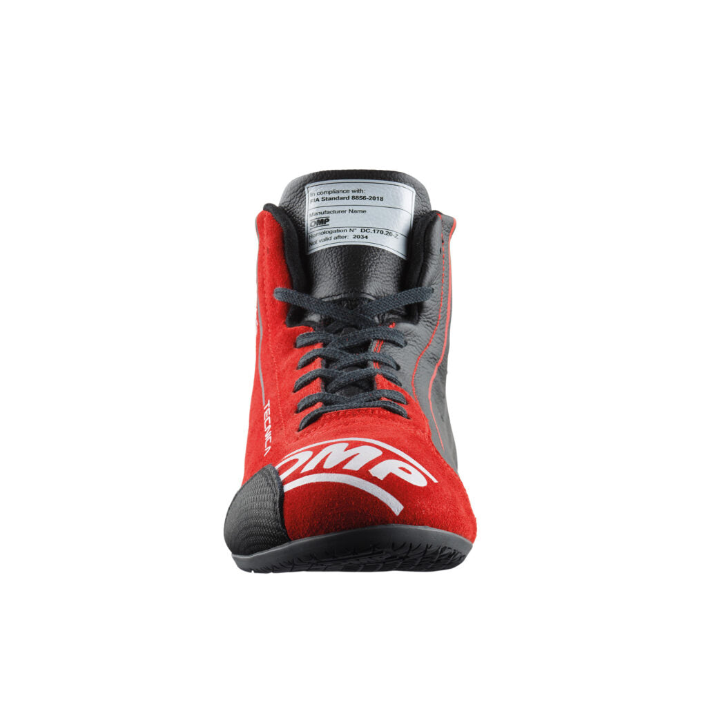 OMP IC0-0836-A01-073-46 Racing Shoes Tecnica My2025, FIA 8856-2018, Black / Red, Size 46 Photo-2