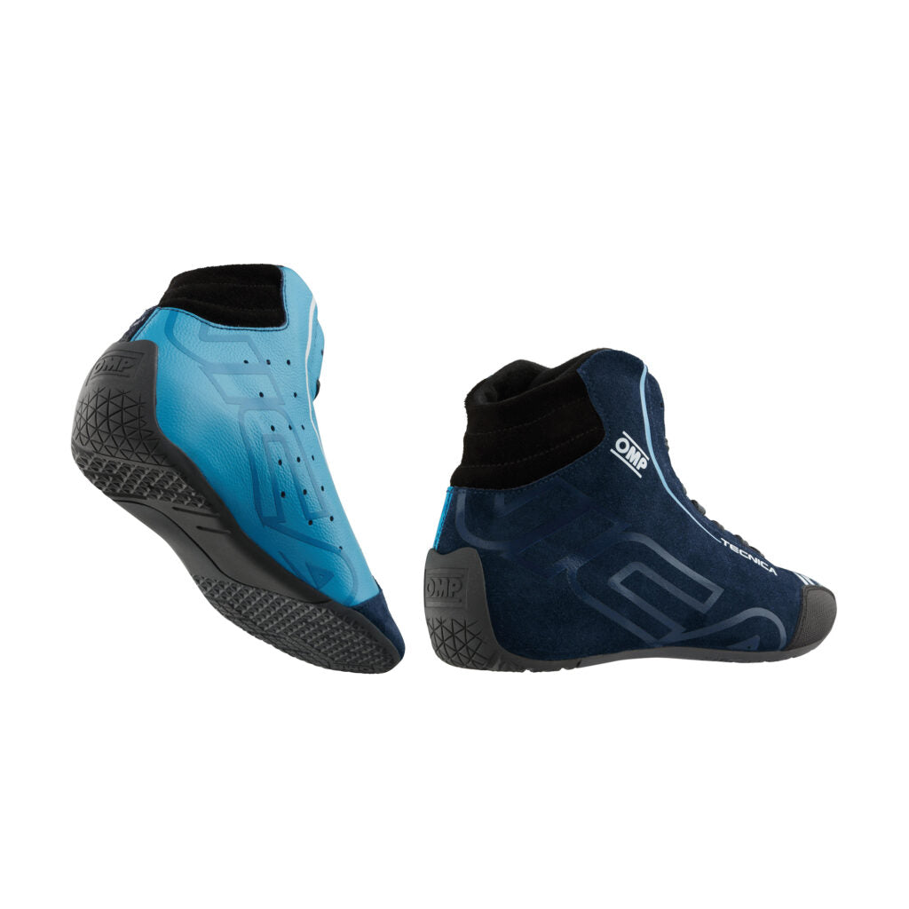 OMP IC0-0836-A01-244-40 Racing Shoes Tecnica My2025, FIA 8856-2018, Navy Blue / Cyan, Size 40 Photo-1