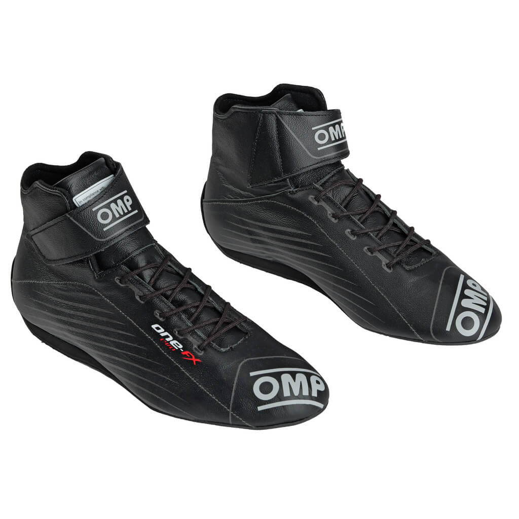 OMP IC0-0837-A02-071-46 Racing Shoes One Evo FX, FIA 8856-2018, Black Leather, Size 46 Photo-0