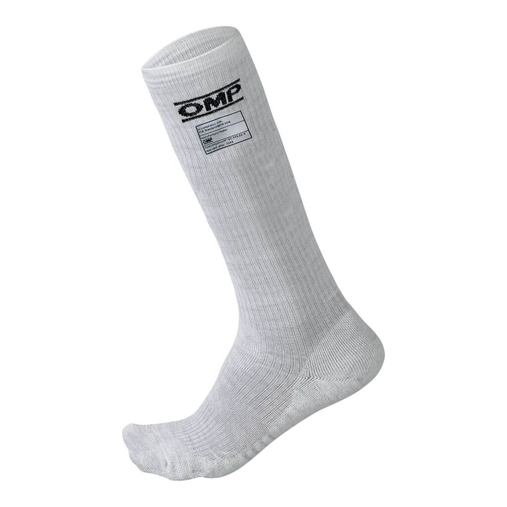 OMP IE0-0766-A01-020-L Racing Socks One MY2021, FIA 8856-2018, White, Size L Photo-0