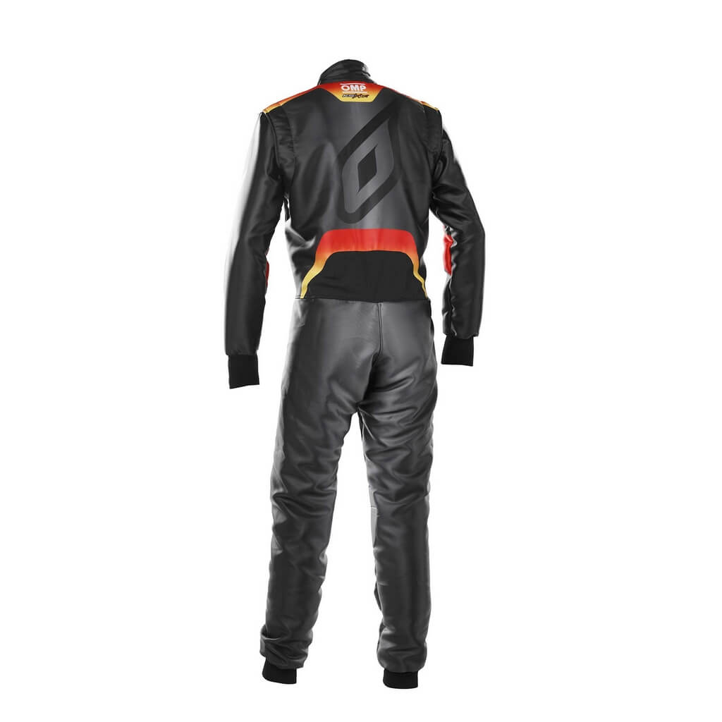 OMP KA0-1731-A01-378-44 Karting Suit KS-X ART, FIA 8877-2022, Black / Yellow / Red, Size 44 Photo-1