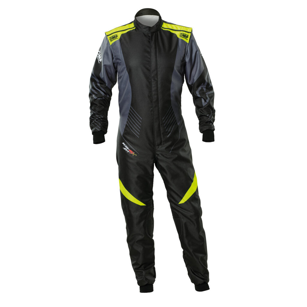 OMP KA0-1732-A01-178-54 Karting Suit KS-2X Art, FIA 8877-2022, Black / Fluo Yellow, Size 54 Photo-0