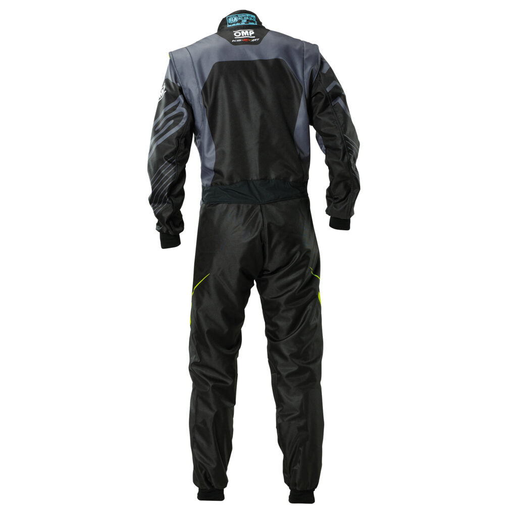 OMP KA0-1732-A01-178-56 Karting Suit KS-2X Art, FIA 8877-2022, Black / Fluo Yellow, Size 56 Photo-1