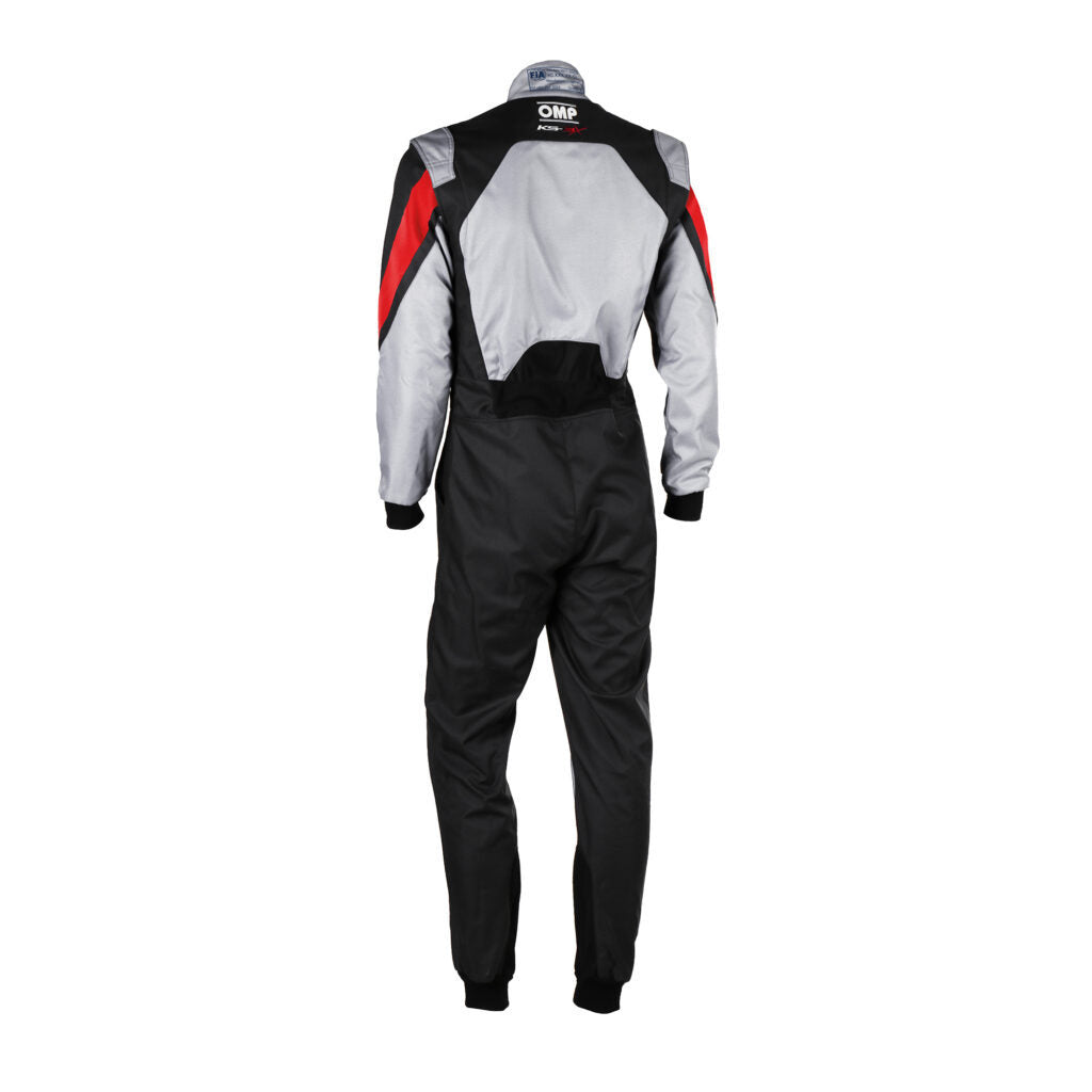 OMP KA0-1734-A01-089-50 Karting Suit KS-3X, FIA 8877-2022, Gray / Black, Size 50 Photo-1