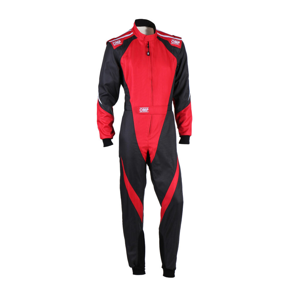 OMP KA0-1734-AK1-073-130 Karting Suit KS-3X for Kids, FIA 8877-2022, Black / Red, Size 130 Photo-0