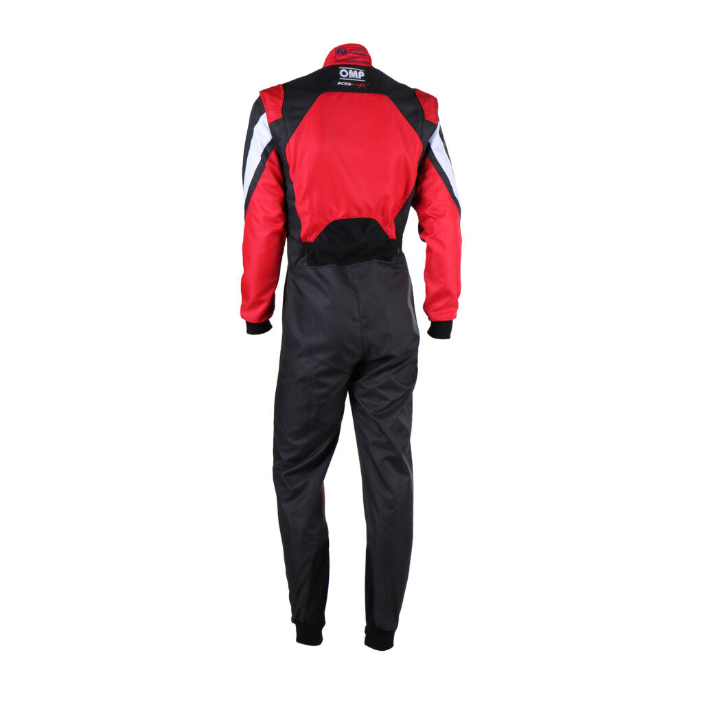 OMP KA0-1734-AK1-073-150 Karting Suit KS-3X for Kids, FIA 8877-2022, Black / Red, Size 150 Photo-1