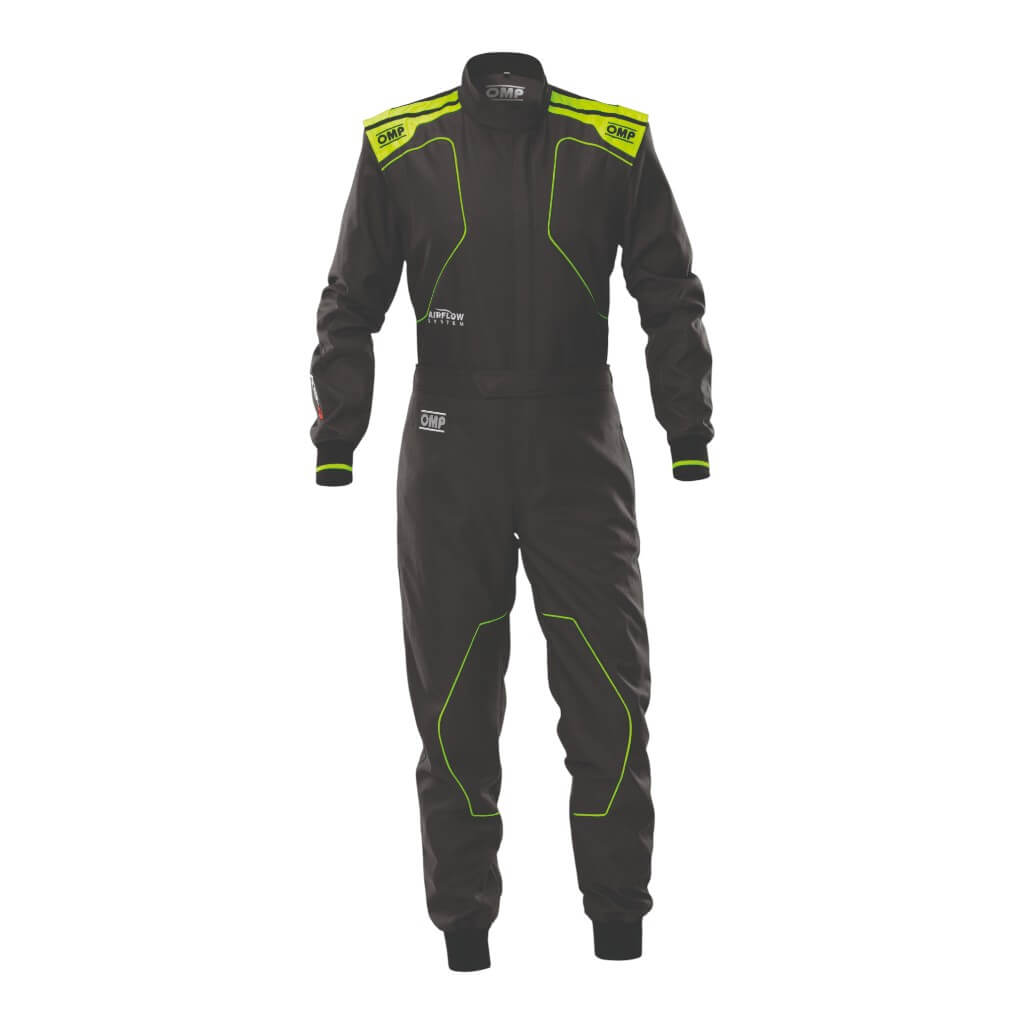 OMP KA0-1735-AK1-184-140 Child Kart Suit KS-4 MY2026, Anthracite/Fluo Yellow, Size 140 Photo-0