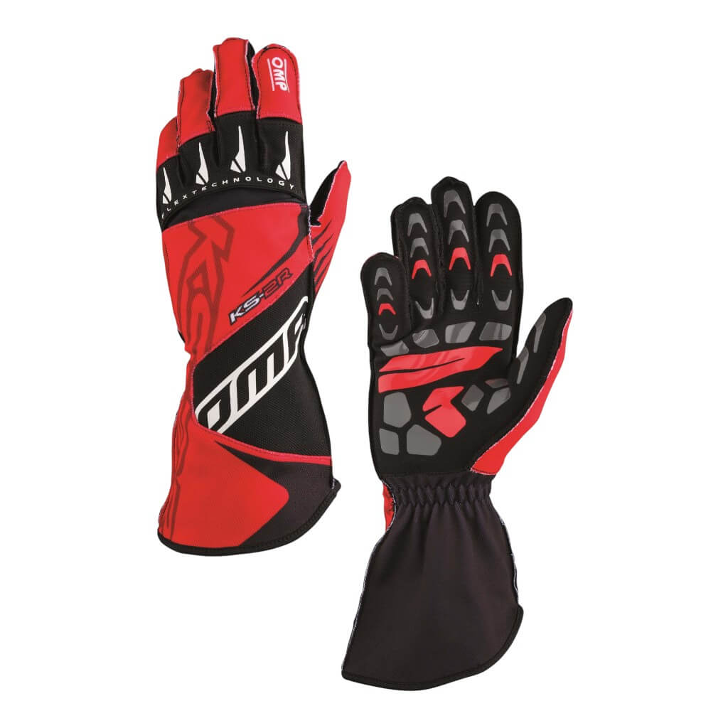 OMP KB0-2749-A01-060-XXS Karting Gloves KS-2R MY2022 (for Kids), Red / Black, Size XXS Photo-0