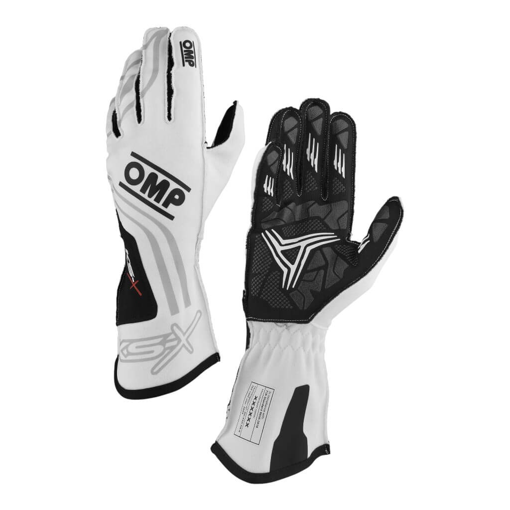 OMP KB0-2751-A01-020-005 Karting Gloves KS-X (for Kids), FIA 8877-2022, White, Size 5 Photo-0
