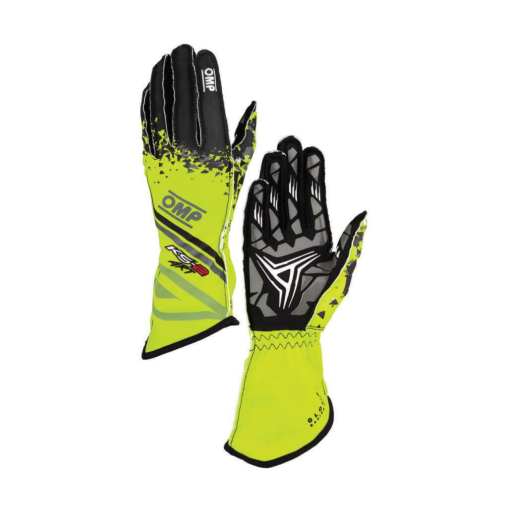 OMP KB0-2755-A01-059-S Karting Gloves KS-2 Art My2025, Yellow / Black, Size S Photo-0