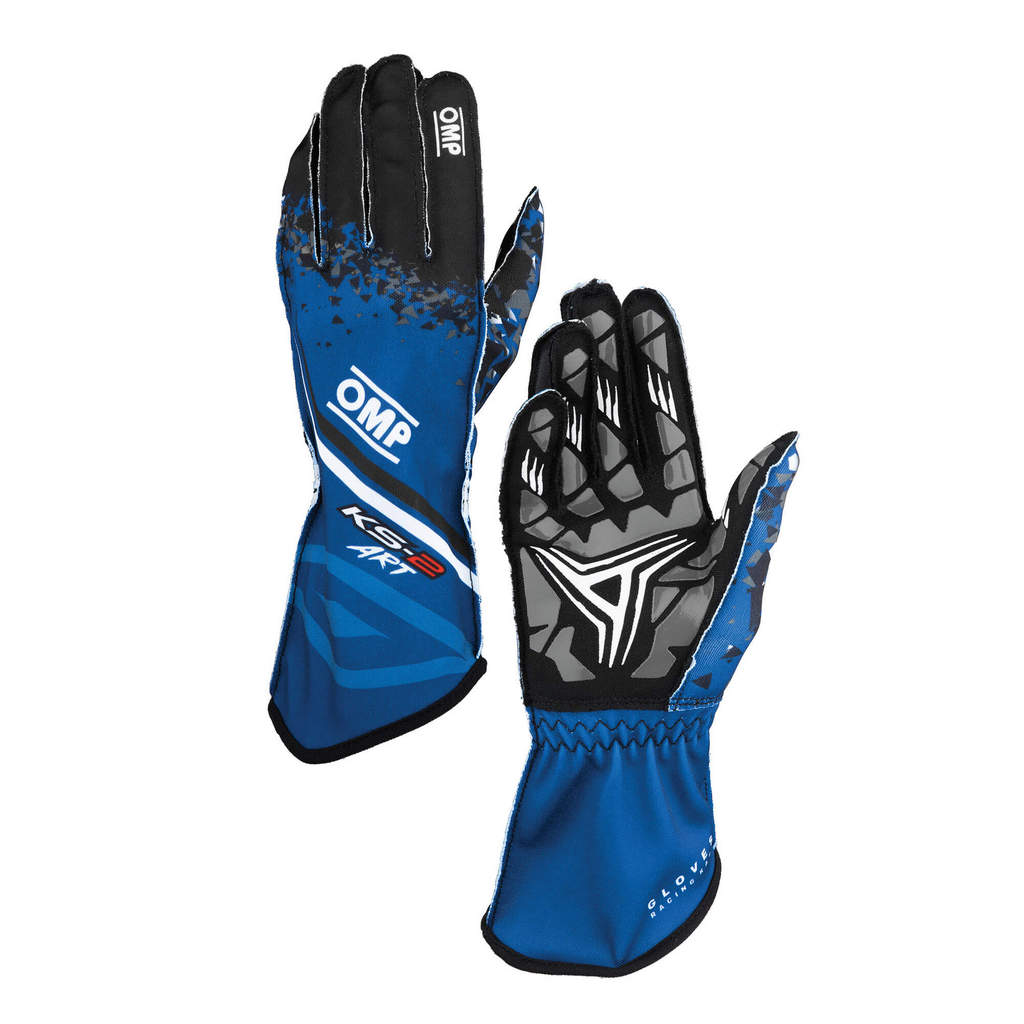 OMP KB0-2755-A01-146-XL Karting Gloves KS-2 Art My2025, Blue / Black, Size XL Photo-0