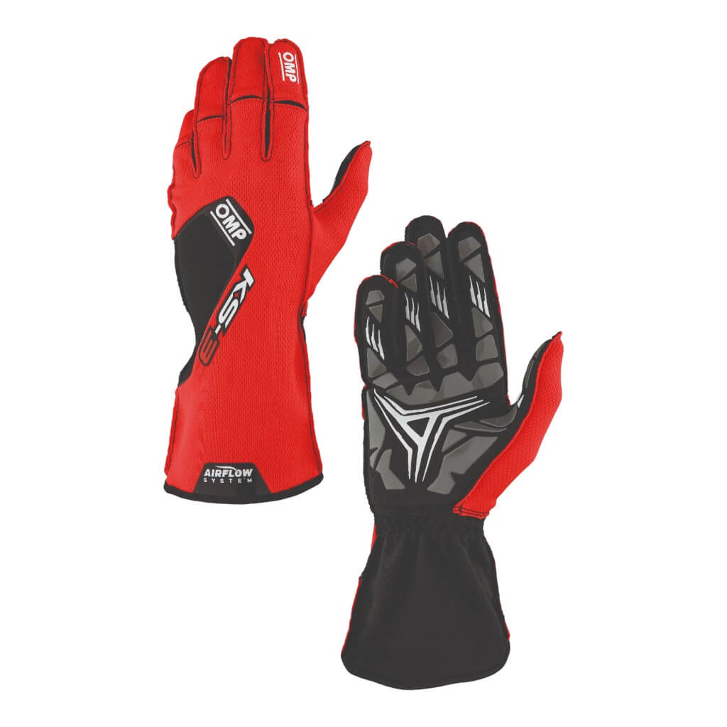 OMP KB0-2756-A01-060-006 Child Kart Gloves KS-3 MY2026, Red/Black, Size 6 Photo-0