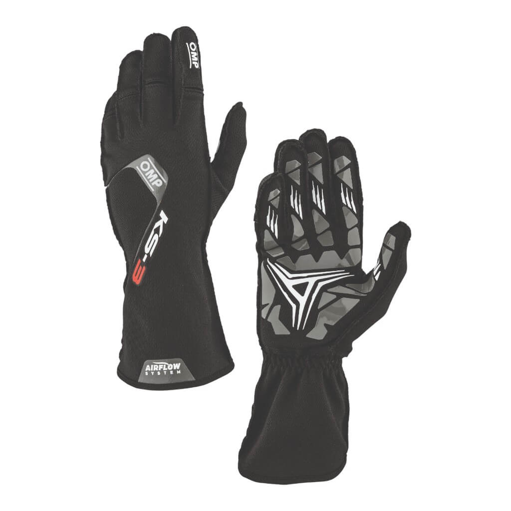 OMP KB0-2756-A01-071-004 Child Kart Gloves KS-3 MY2026, Black, Size 4 Photo-0