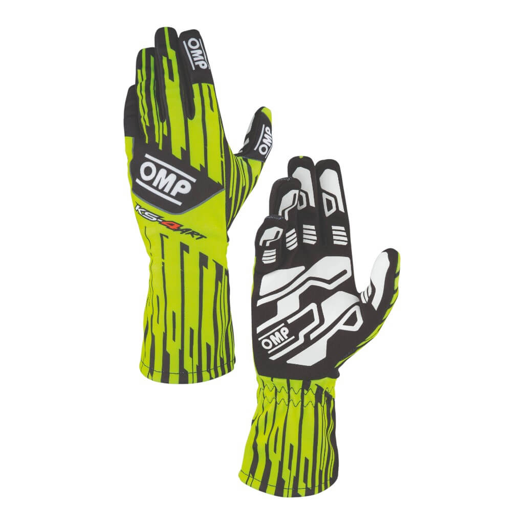 OMP KB0-2757-A01-153-S Kart Gloves KS-4 Art, Fluo Yellow/Black, Size S Photo-0