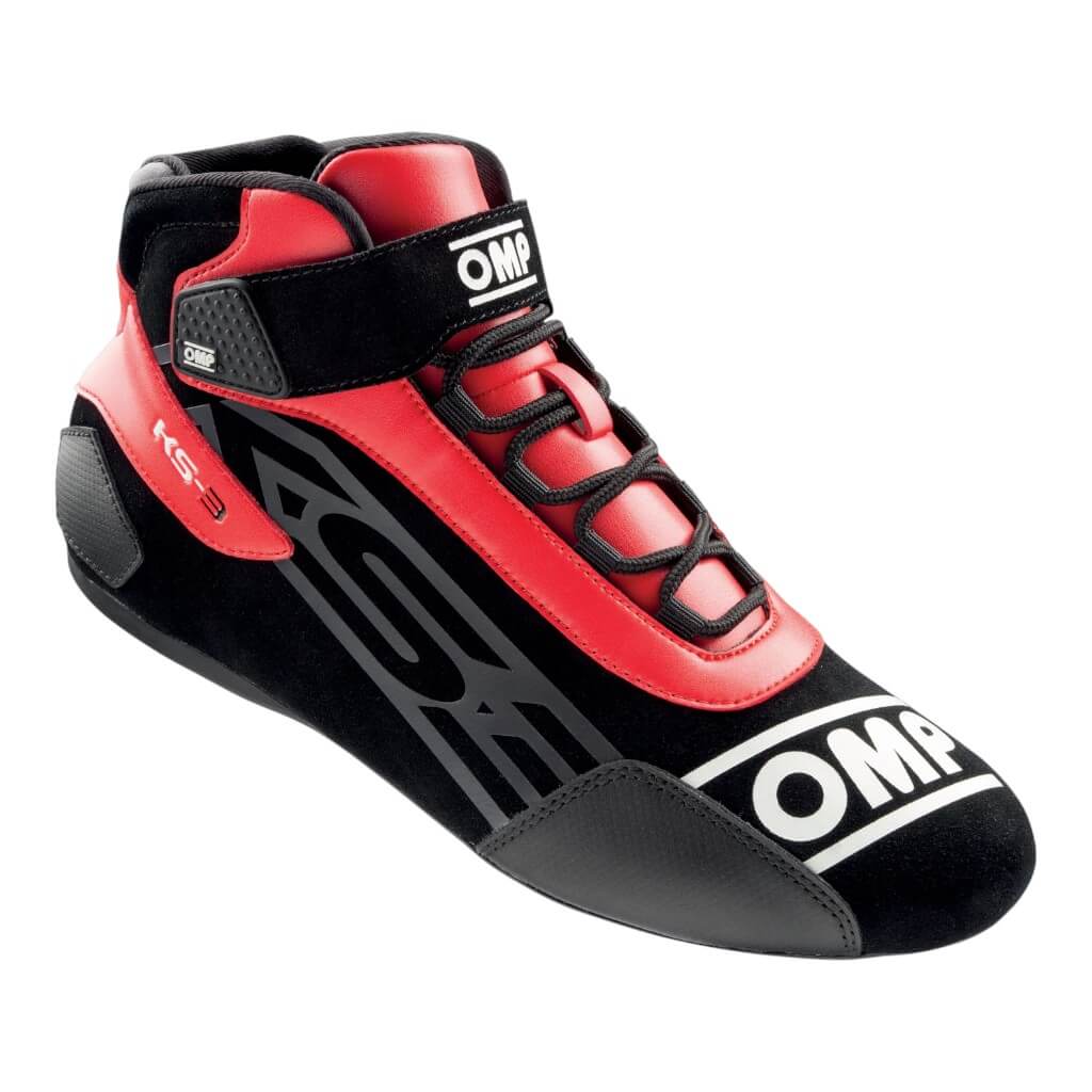 OMP KC0-0826-A01-073-43 Karting Shoes KS-3 MY2021, Black / Red, Size 43 Photo-0