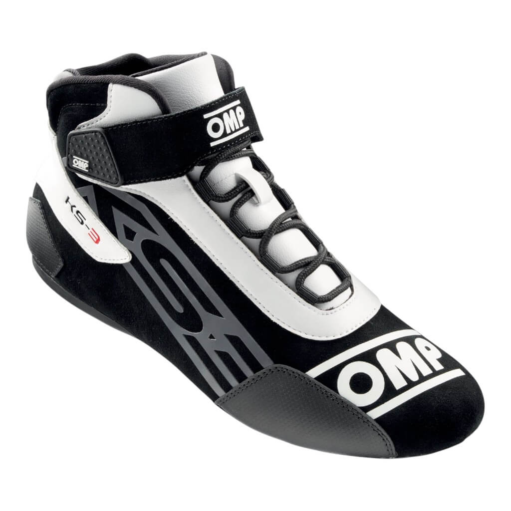OMP KC0-0826-A01-076-34 Karting Shoes KS-3 MY2021, Black / White, Size 34 Photo-0