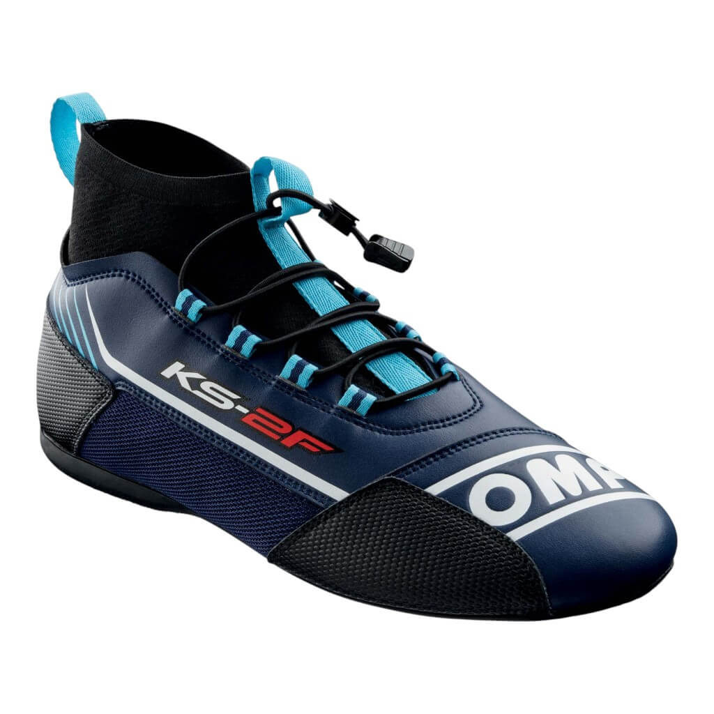 OMP KC0-0830-A01-244-33 Karting Shoes KS-2F, Navy Blue / Cyan, Size 33 Photo-0