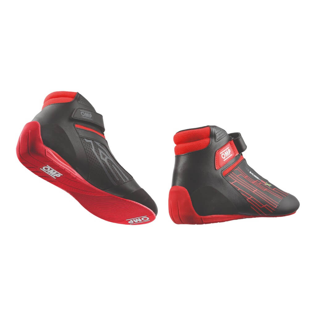 OMP KC0-0839-A01-073-45 Kart Shoes KS-2X, FIA 8877-2022, Black/Red, Size 45 Photo-1