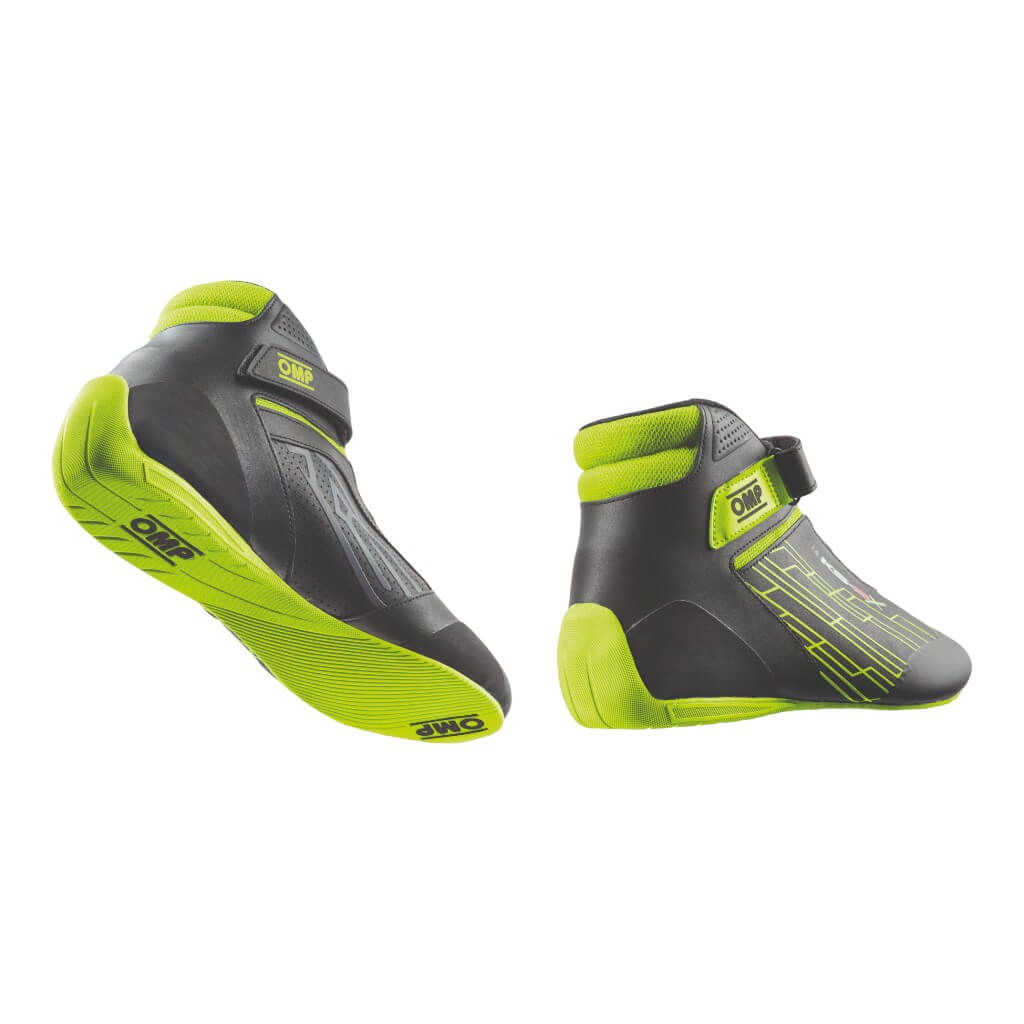 OMP KC0-0839-AK1-178-35 Child Kart Shoes KS-2X, FIA 8877-2022, Black/Fluo Yellow, Size 35 Photo-1