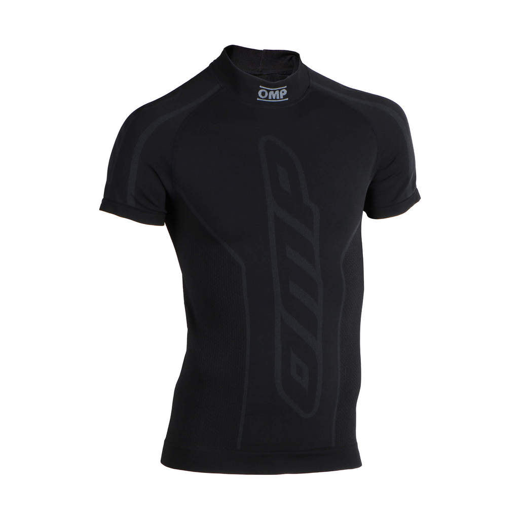 OMP KE0-3030-A01-071-1012Y Karting Underwear (Shirt) KS Top SS for Kids, Black, Size 10-12 Photo-0