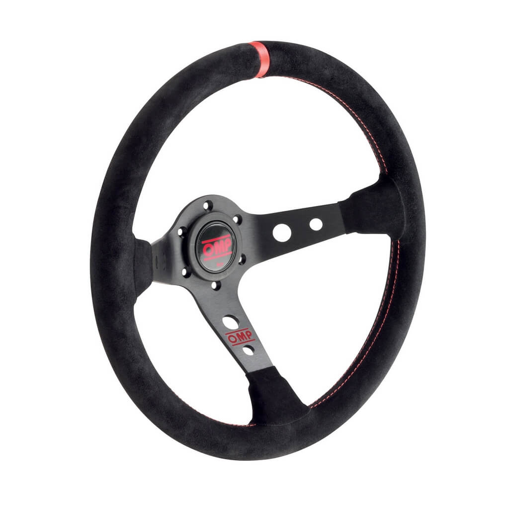 OMP OD0-1954-073 Steering Wheel Corsica 350mm, Black/Red Suede Photo-0