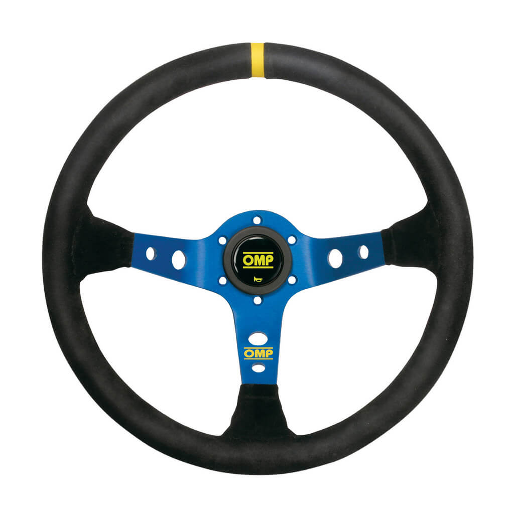 OMP OD0-1954-075 Steering Wheel Corsica 350mm, Black/Blue Suede Photo-0
