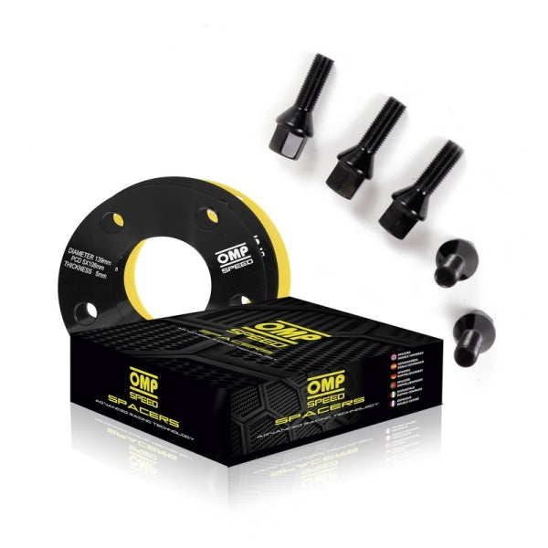 OMP OMPS09252001 Wheel spacer 5x114.3 (Thread 12x1.5+14x1.5) Black 2pcs Photo-0
