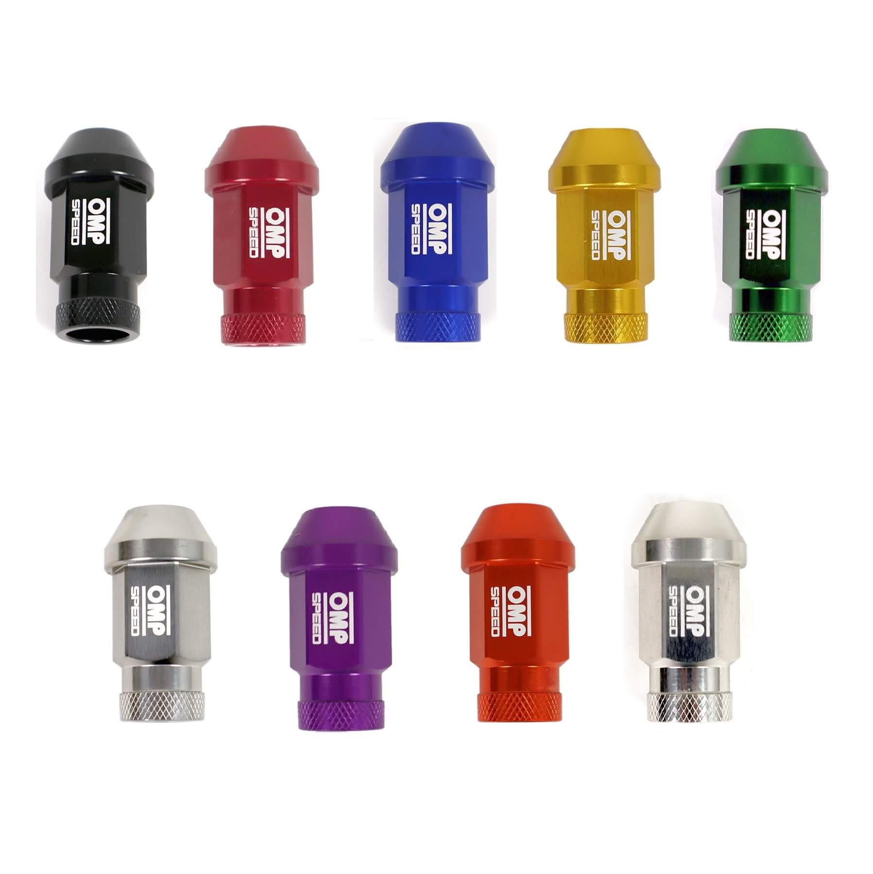 OMP OMPS09941408 Alu. wheel nut M14x1.25 Hex: 19 L: 40mm Green 20+1/BOX Photo-0