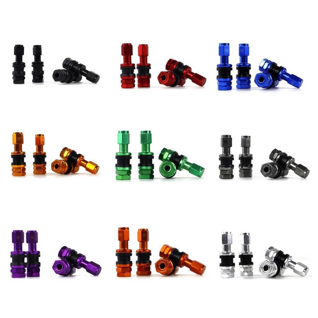 OMP OMPS09990001 Tyre Air Valve Set, Aluminium, Black, 4pcs Photo-0