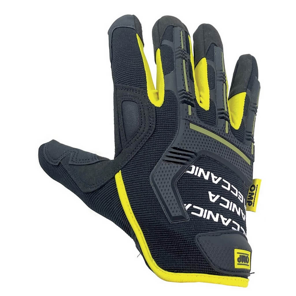 OMP OMPS19110619 Mechanic Gloves, Black/Yellow, Size M Photo-0