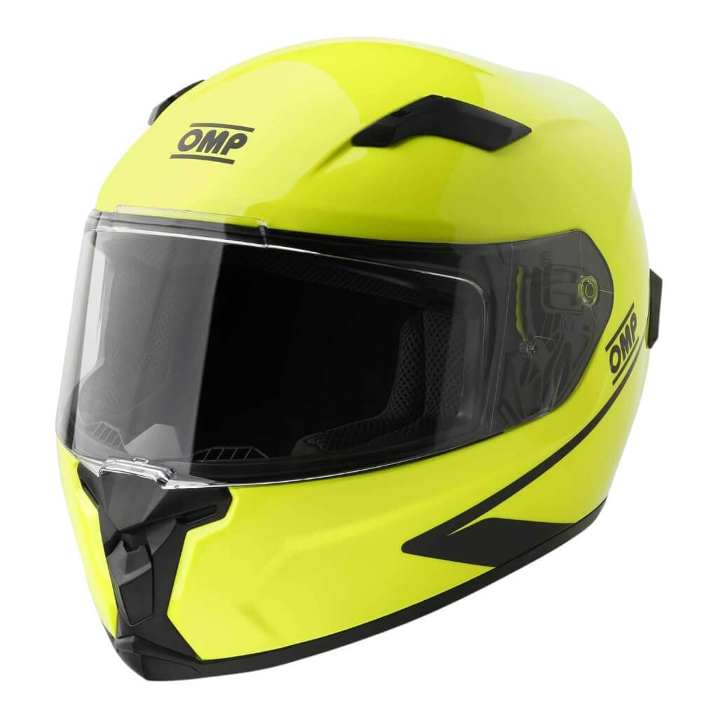 OMP SC0-0616-A01-099-XL Full-Face Karting Helmet Circuit Evo2, Fluo Yellow, Size XL Photo-0