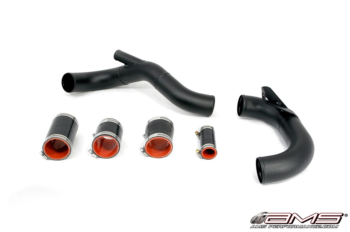 AMS AMS.04.09.0003-2 Lower Intercooler Pipe – Stock BOV MITSUBISHI LANCER EVO X (Black powder coated) Photo-0