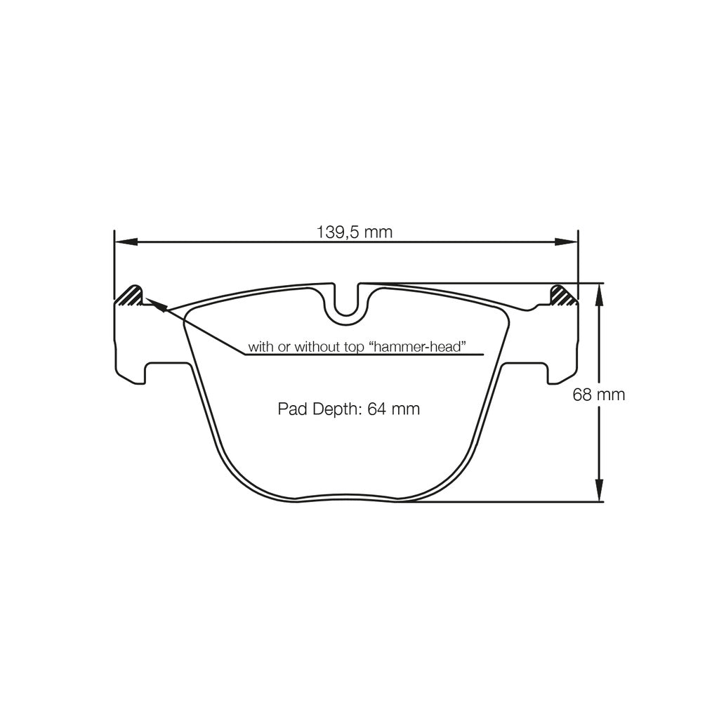 PAGID 8021-RSL1 Rear Brake Pads for BMW M3 (E90 / E92) / M5 (E60) / M6 (E63 / E64) Iron Brakes Photo-1