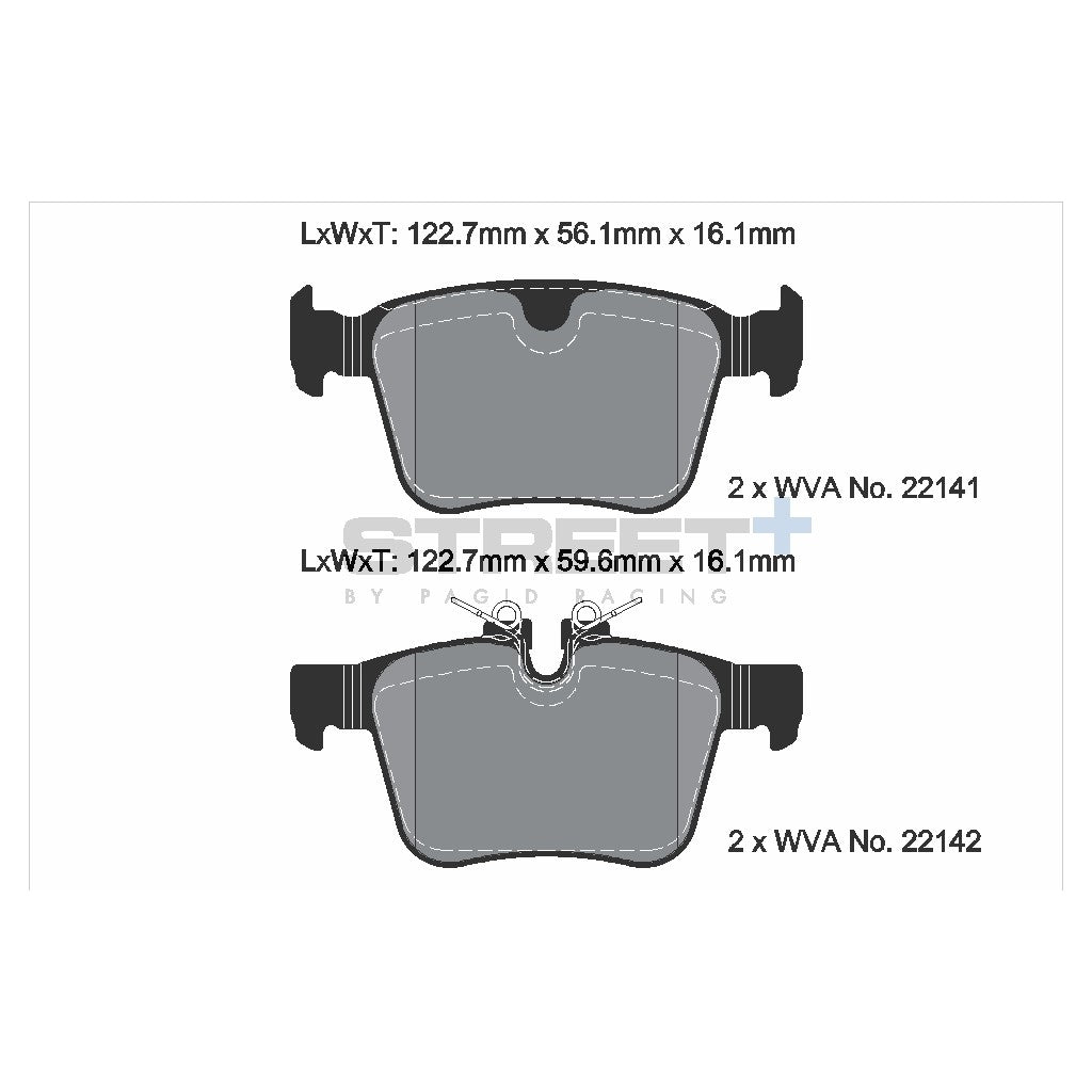 PAGID T8012SP2001 Rear Brake Pads STREET+ for LAND ROVER Evoque / JAGUAR E-Pace / VOLVO S90 Photo-1