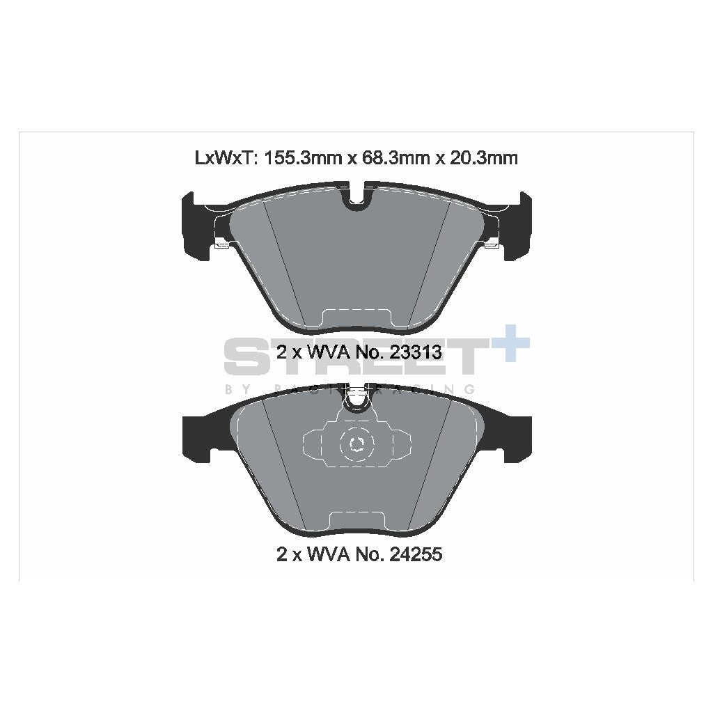 PAGID T8025SP2001 Front Brake Pads for STREET+ for BMW 3 (E90 / E91 / E92 / E93 / F30 / F3) / X1 (E84) Photo-1